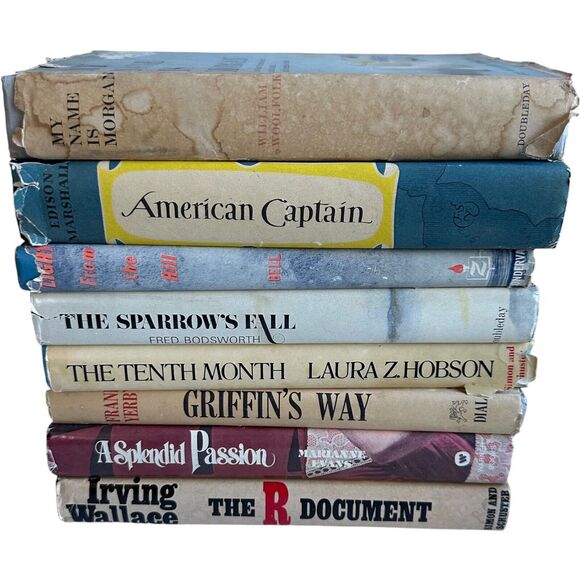 Antique Vintage Hardcover Ornate Books Shelf Home Decor Prop Set Staging 8 Lot - Picture 4 of 16